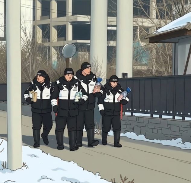 Үүргээ бахархалтайгаар биелүүлж үр хүүхдээ баярлуулахаар явж буй цагдаа аав нар